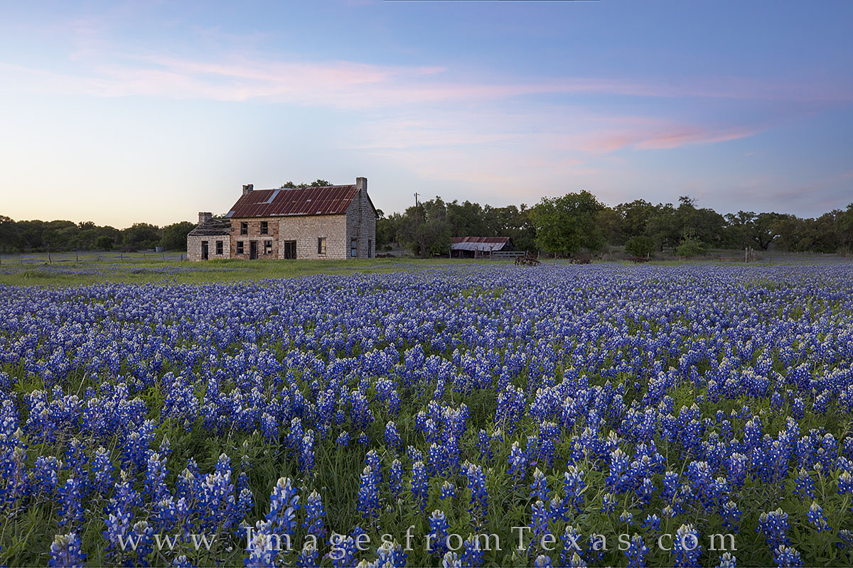 Bluebonnet House After Sunset Marble Falls Rob Greebon Photography